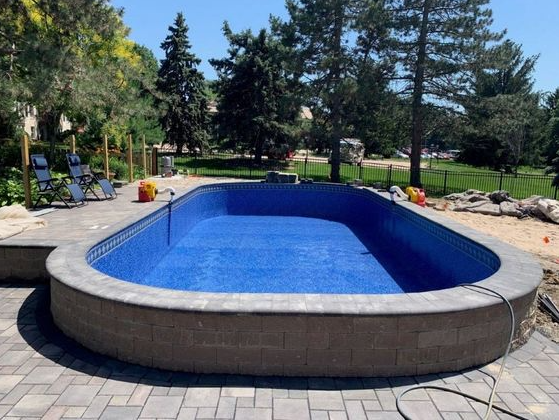 Partial Inground Pool Ideas - Semi inground pools