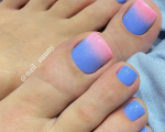 Summer Nail Colors 2023 - Trendy Pedicure Designs 2023 Ombre Blue and Pink Pedicure