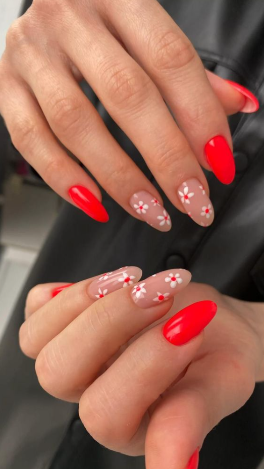 Summer Nails 2023 - Red acrylic nails