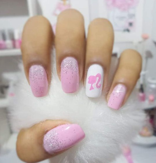 Barbie Nails - Barbie pink nails Silhouette nails