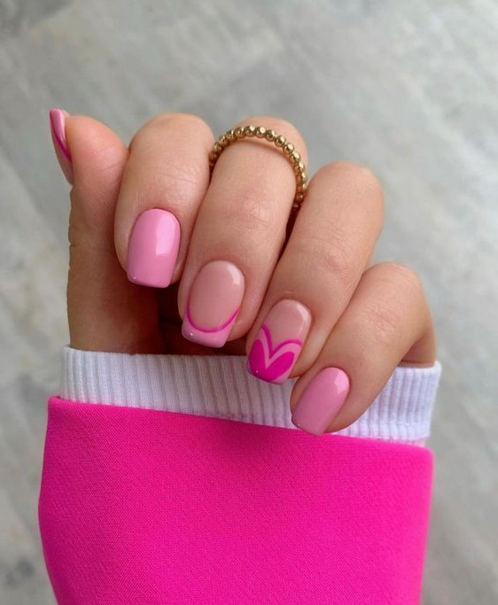 Barbie Nails   Best Valentine's Day Nail Designs Barbie Pink Short Nails