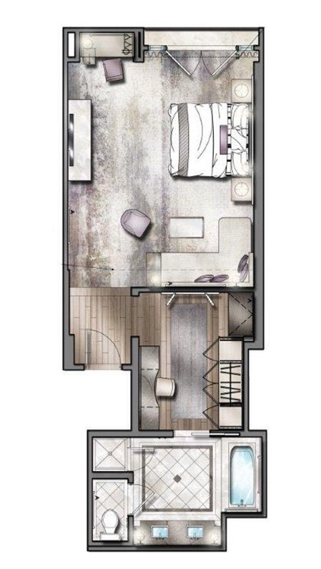 Bedroom Layout - Master suite layout bedroom design hotel room plan