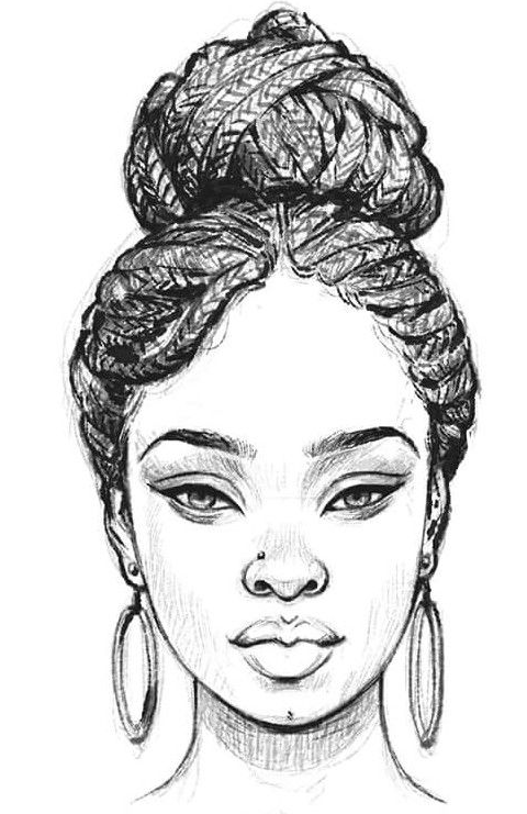 Black Women Drawings Sketch   Black Art Pictures