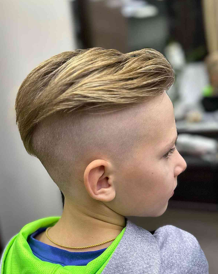 Boys Haircuts   Long Top With Bald Fade Sides