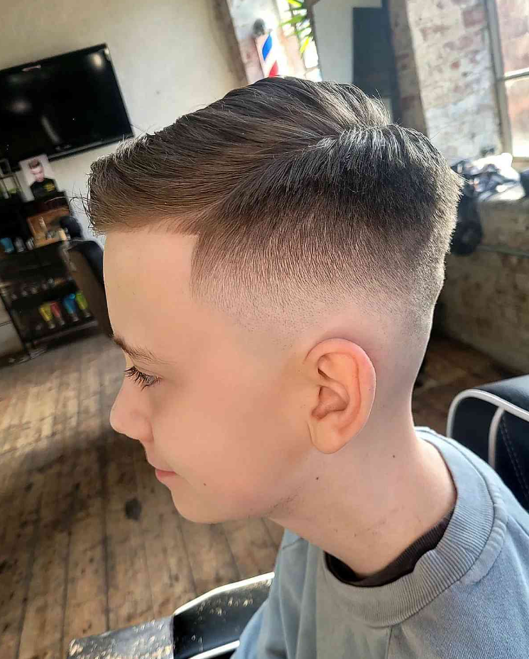 Boys Haircuts   Mid Fade With A Hard