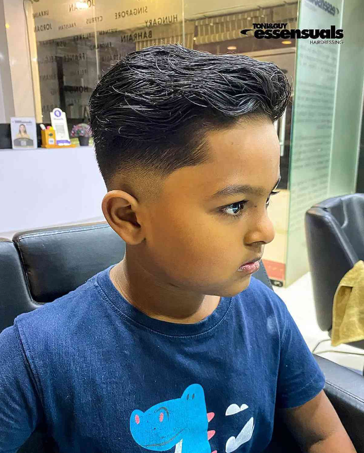 Boys Haircuts   Mid Fade With A Longer Wavy
