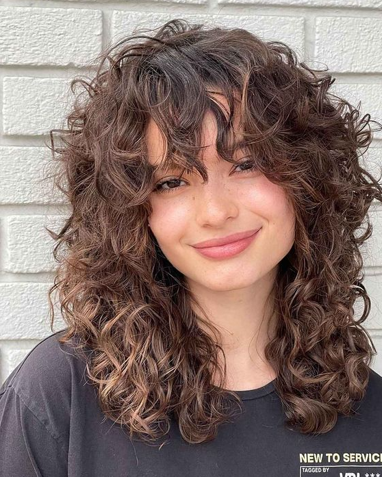 Hair Cuts For Curly Hair   Flattering Ways To Wear Bangs For Square Face