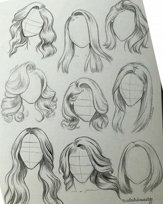 Hair Drawing Reference - Girl Hair Drawing Ideas and References