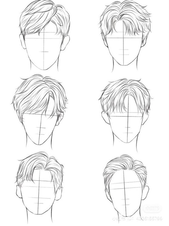 Hair Drawing Reference - Hair reference drawing male