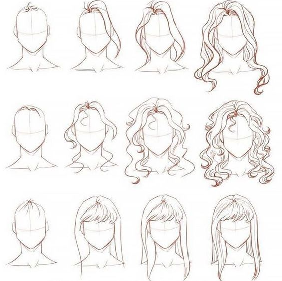 Hair Drawing Reference - How to Draw Hair Step-by-Step Tutorials