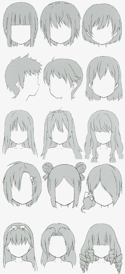 Hair Drawing Reference - Short hair drawing reference