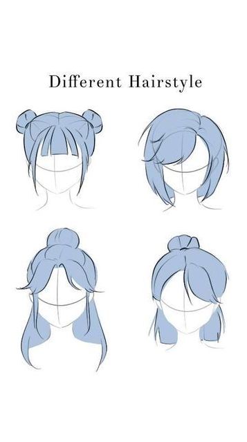 Hair Reference Drawing   Anime Art Tutorial Art Reference