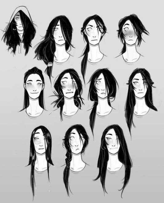 Hair Reference Drawing - Long hair drawing how to draw hair
