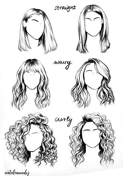 Hair Reference Drawing - cute hair illustration