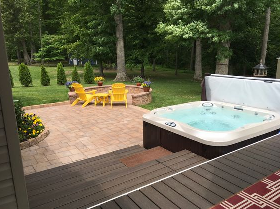 Patio With Hot Tub And Fire Pit   Hot Tub