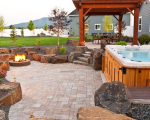 Patio With Hot Tub And Fire Pit   Patio Hot Tub Design And Installation In Spokane & Coeur D'Alene