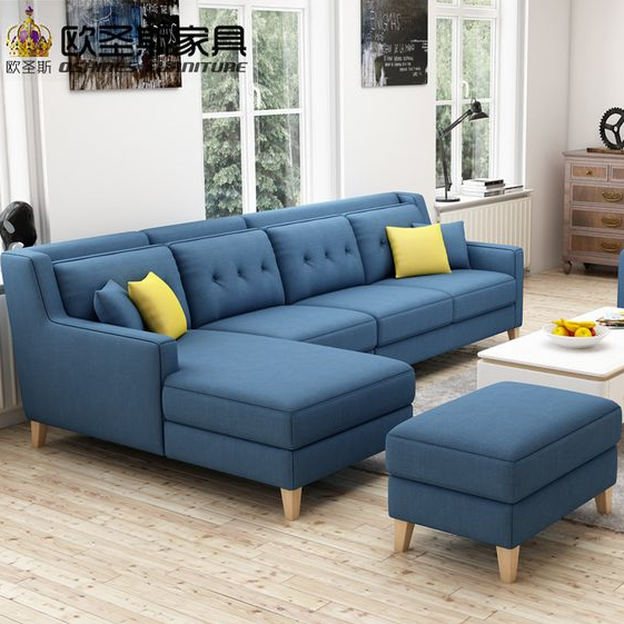 Simple Sofa - Living room furniture modern L shaped fabric sectional sofa set design couches