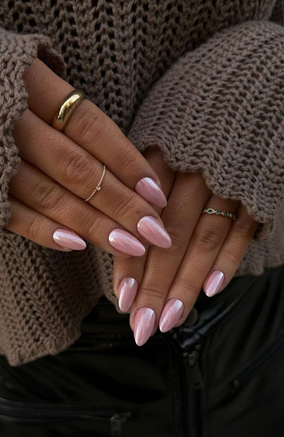 Summer Chrome Nails - Pink chrome nails gel nails chrome nails