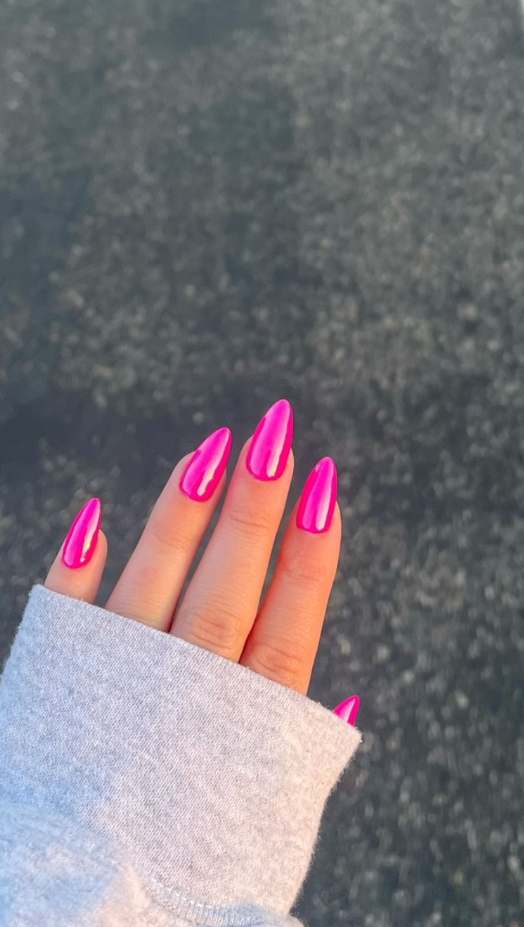Summer Chrome Nails - Pink chrome nails ideas