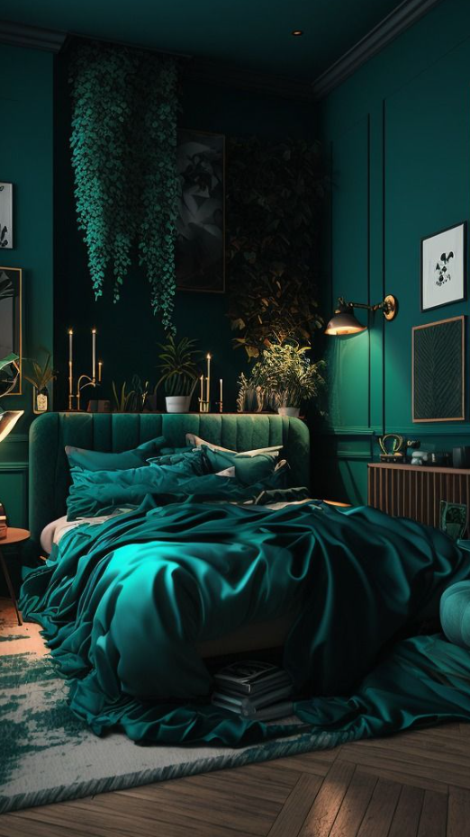 Whimsigothic Home Bedroom   Dark Green Living Room