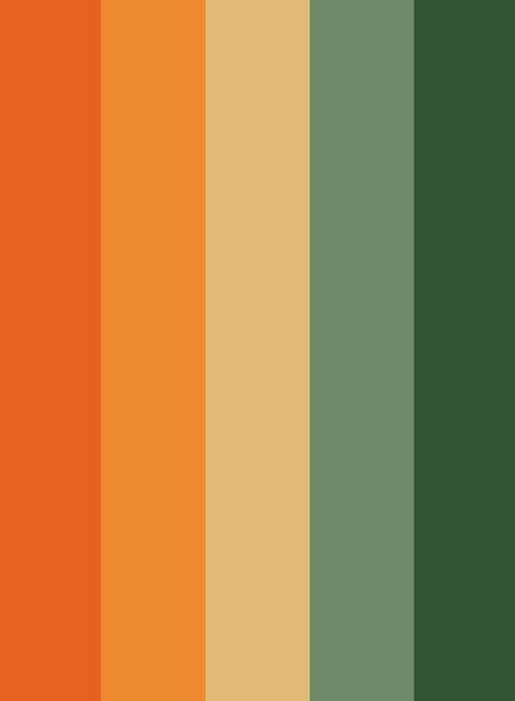 Autumn Color Palette - Green and Orange Papaya Color Inspiration