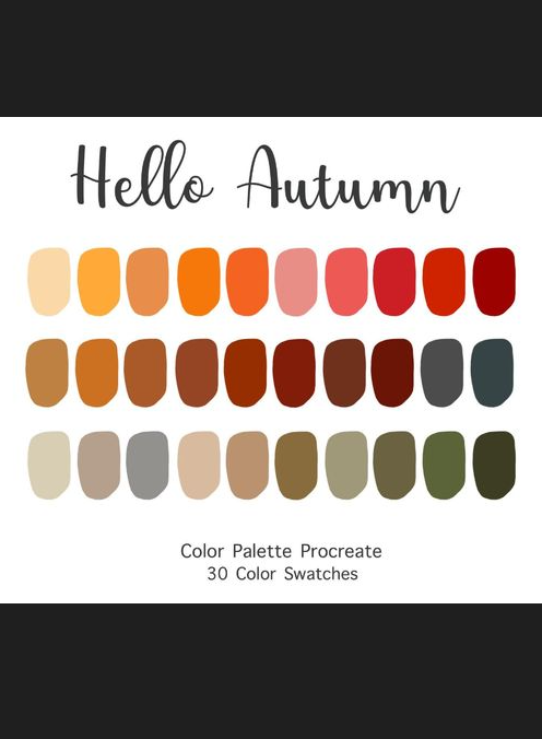Autumn Color Palette - Procreate Color Palette Hello Autumn Color Swatches