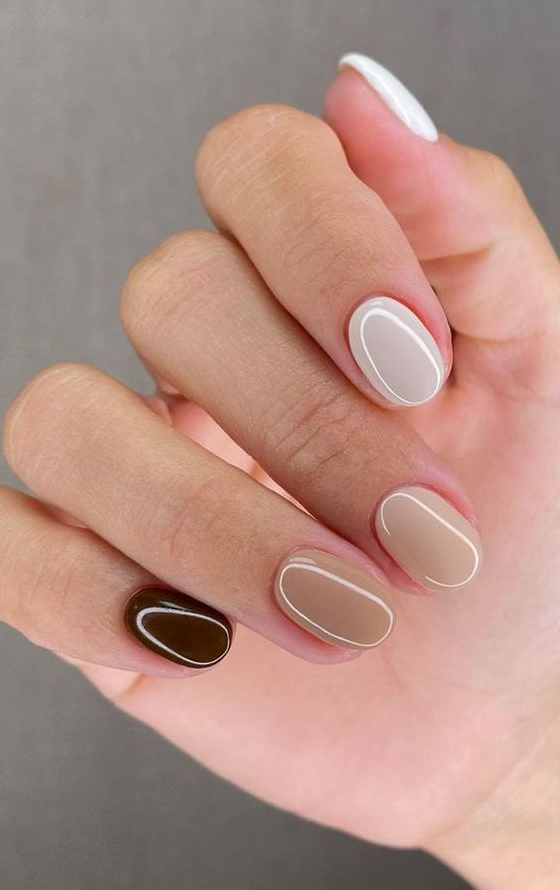 Autumn Nils Fall   Cute Fall 2021 Nail Trends To Inspire You Different Nude Short Nails