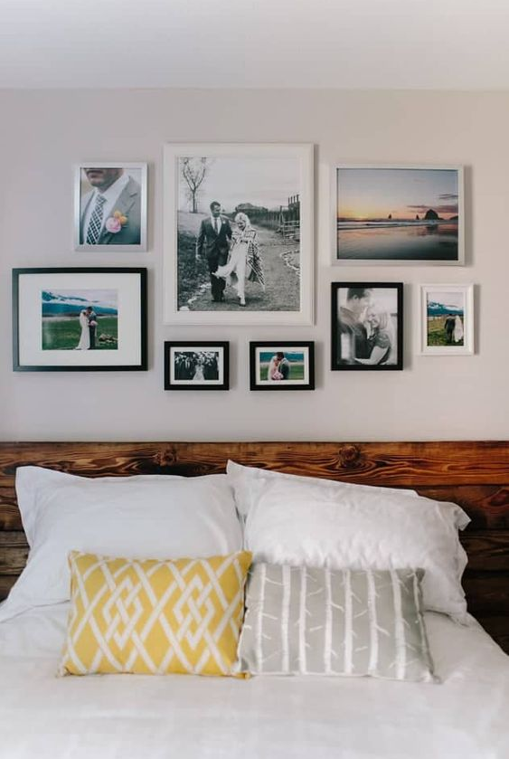 Bedroom Gallery Wall - How to Create a Photo Gallery Wall Templates and tips for your photo wall ideas