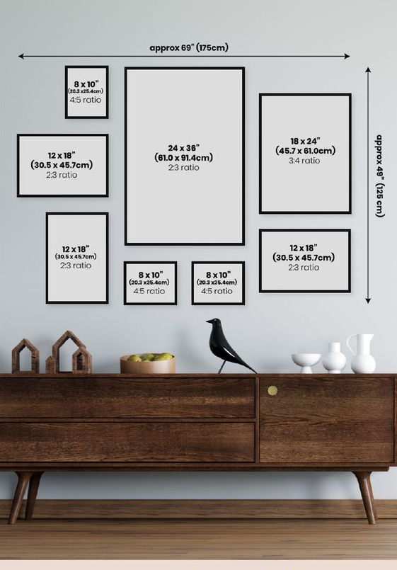 Bedroom Gallery Wall - Layout Planner for Gallery Walls