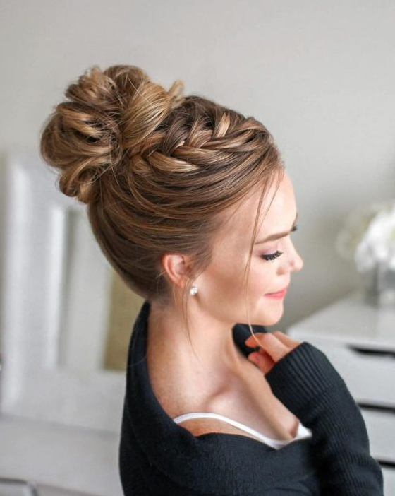 Best Braid Styles - French & Lace Fishtail High Bun