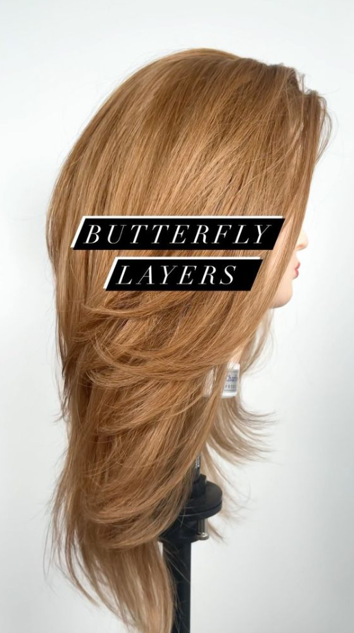 Chocolate Copper Hair - Butterfly layers haircut