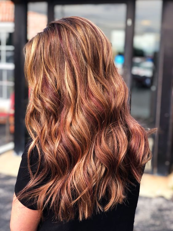 Chocolate Copper Hair - Chocolate brown Hair and blonde highlights