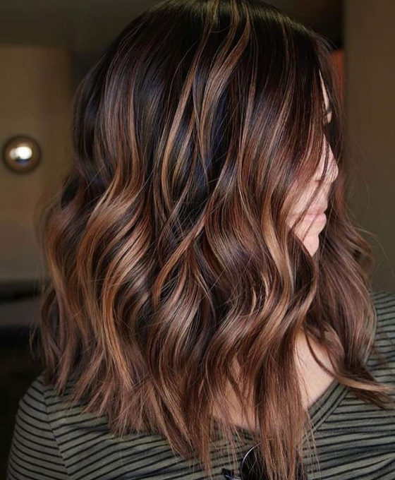 Chocolate Copper Hair   Hairstyles Featuring Dark Brown Hair With Highlights For