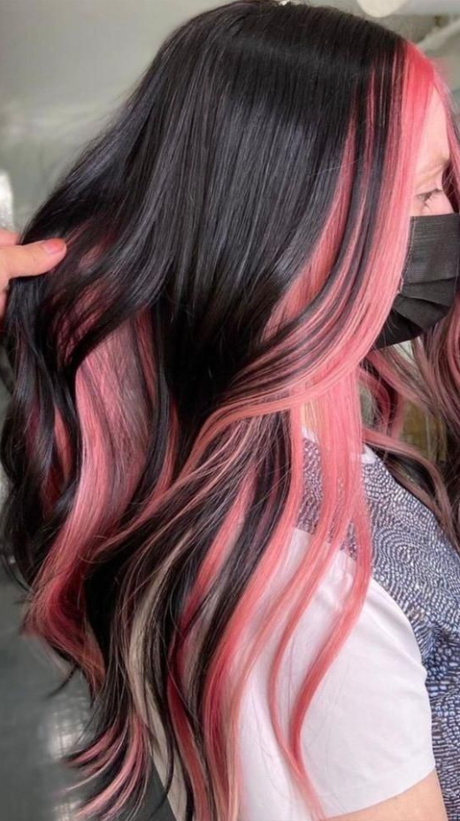 Hair Dye Inspo - Hair color for black and pink hair