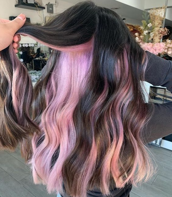 Hair Ideas For Brunettes - Hair ideas for brunettes colored Peekaboo Hair Ideas and Trending Styles in 2023