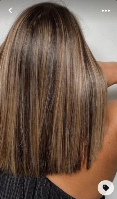 Haircut For Thinner Hair - Brunette hair with highlight brown hair with blonde highlight