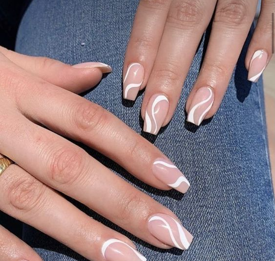 Nails Pink And White - Classy cute and simple white and light pink nails