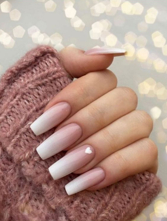 Nails Pink And White - Pink ombre nails glitter ombre gel nails