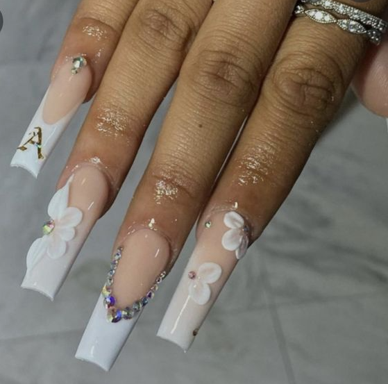Nails With Initials - Acrylic nails with initials