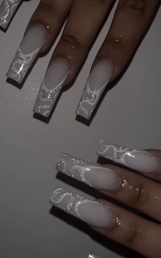 Nails With Initials - Long nail designs