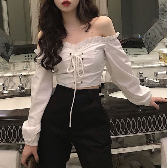 Aufits Fresas - Off shoulder outfits Ulzzang fashion edgy outfits