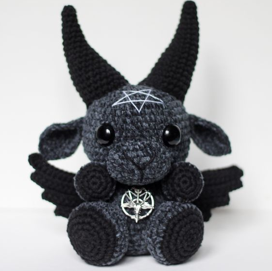 Black Gift - Baphomet plushie Black baphomet plush toy Creepy plush toy creepy gift Black Phillip Cute Baphomet Gothic toy