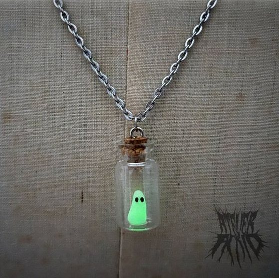 Black Gift - The Adopt a Ghost Necklace Cute Ghost Necklace