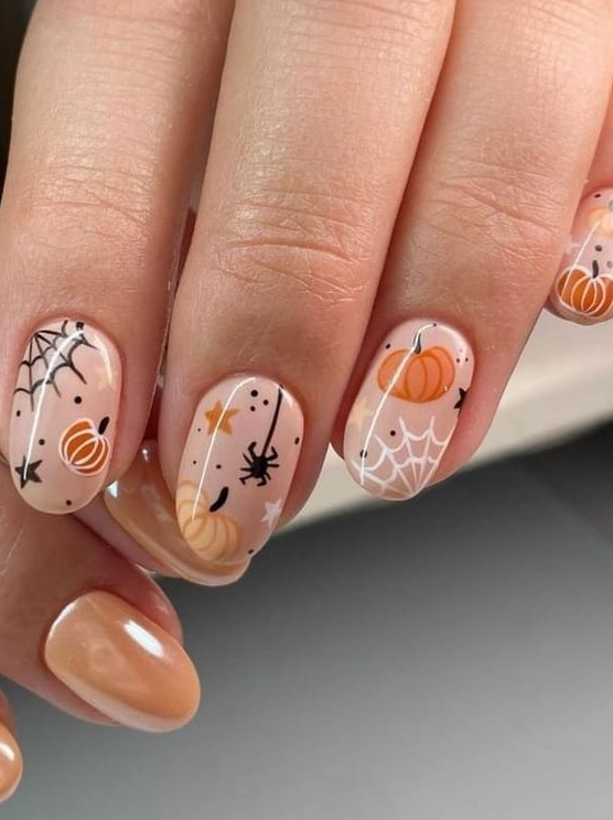 Halloween Nails - Spider Web Nails to Step into the Halloween Spirit