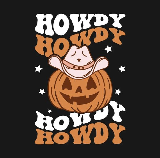 Halloween Wallpaper - Howdy Pumpkin Halloween Pumpkin Cowboy Hat Funny by porcupine-tees