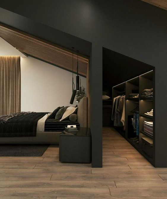 Home Inspo - Modern houses design bedroom interior black bedroom design