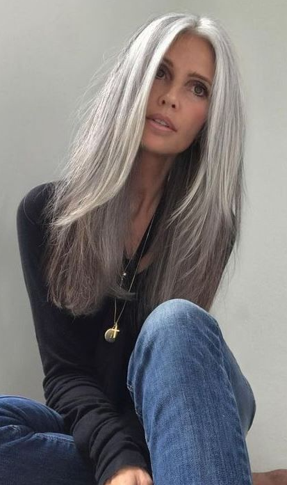 Silver Haired Beauties   Long Gray Hair Grey Hair