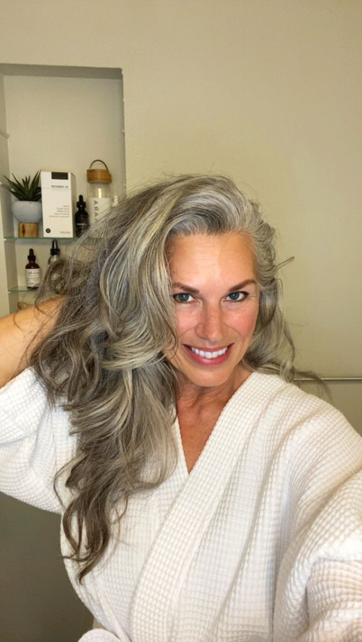 Silver Haired Beauties - Long hair older women grey hair inspiration