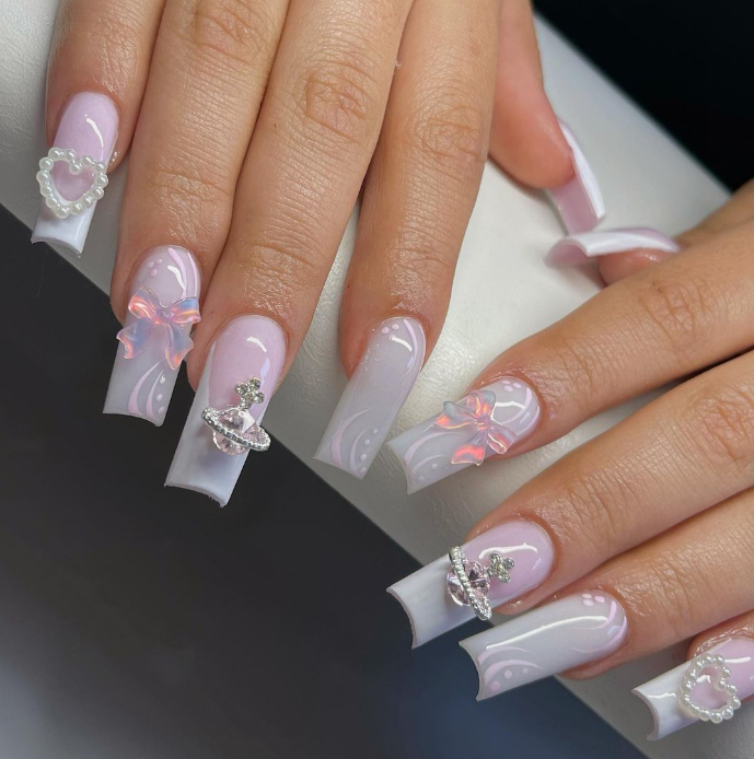 Awesome Funky Square Nails Picture