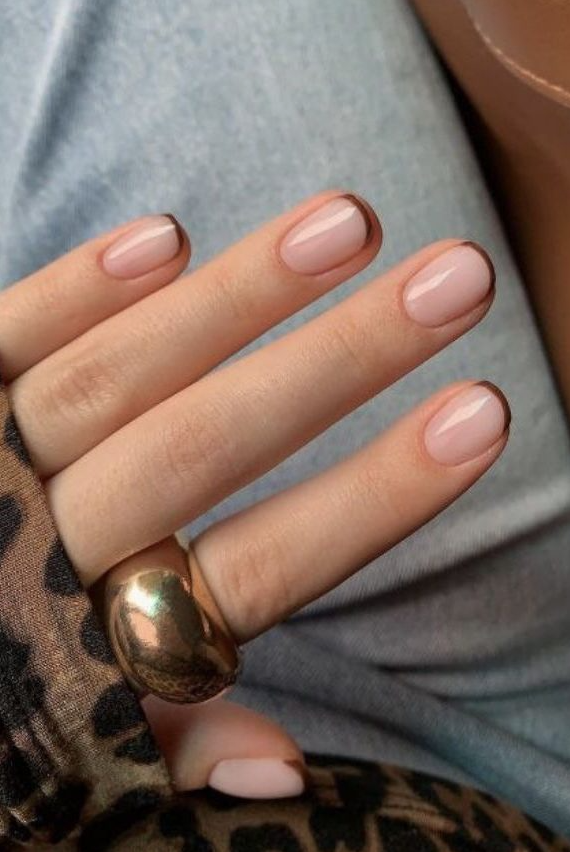 Brown French Tip Nail Ideas - Short brown french tip nail ideas short edited